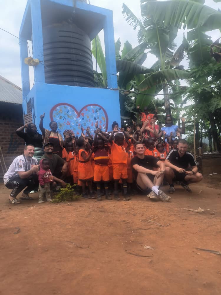 Group of children at the orphanage enjoying outdoor time